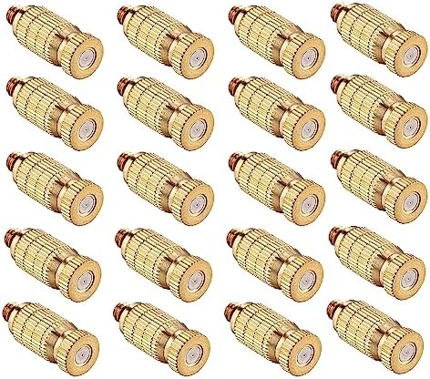 20pcs High Pressure Atomizer Nozzle Brass Misting Nozzles for Outdoor Cooling System, Landscaping, Greenhouse Irrigation, Air Humidification, Anti-Drip Fogging Spray Head(0.008"/0.2mm) by wexecon