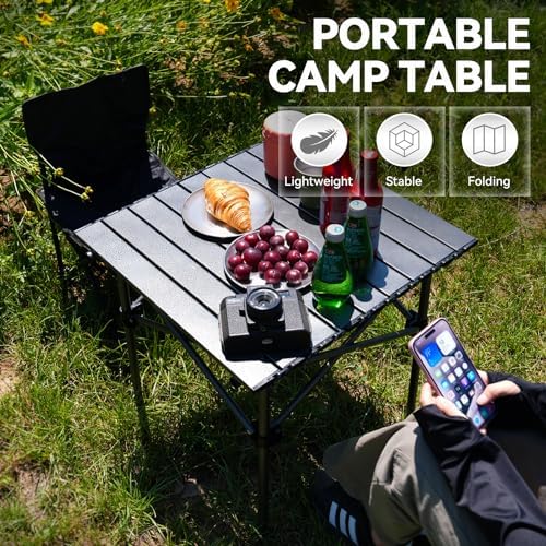 Opliy Portable Folding Camping Table for 2-4 Persons Aluminum Collapsible Table Lightweight with Carry Bag for Camping, Hiking, Picnics, BBQ, Beach Trips & Tailgating - Image 3