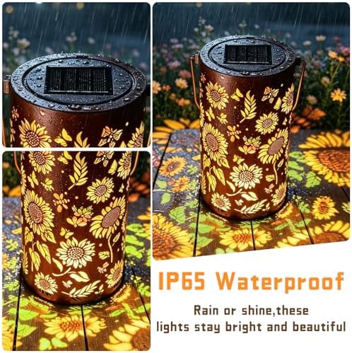 Colorful Solar Sunflower Lanterns Outdoor, Solar Garden Decor - Image 4