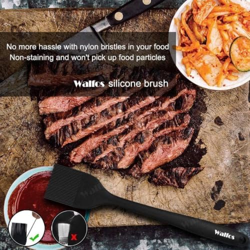 Walfos 600°F Heat Resistant Silicone Basting Brushes BPA Free Pastry Brush, Spread Oil Butter Sauce for BBQ Grill Baking Kitchen Cooking, Dishwasher Safe (2 SIZE) - Image 5