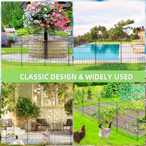 Decorative Garden Fence, 32in (H) x 12ft(L) No Dig Fence with Gate - Image 4