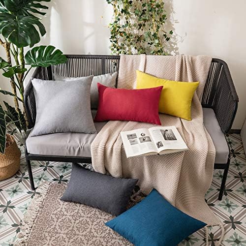 MIULEE Decorative Outdoor Pillow Covers Lumbar Waterproof 12x20 Dark Grey - Image 5
