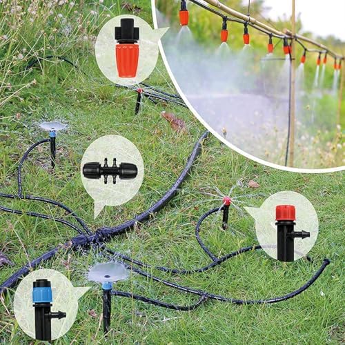 256FT Automatic Drip Irrigation System Kit,Automatic Garden Watering Misting System for Greenhouse, Yard, Plant ，Lawn with 1/2 inch Hose 1/4 inch Distribution Tubing and Accessories - Image 5