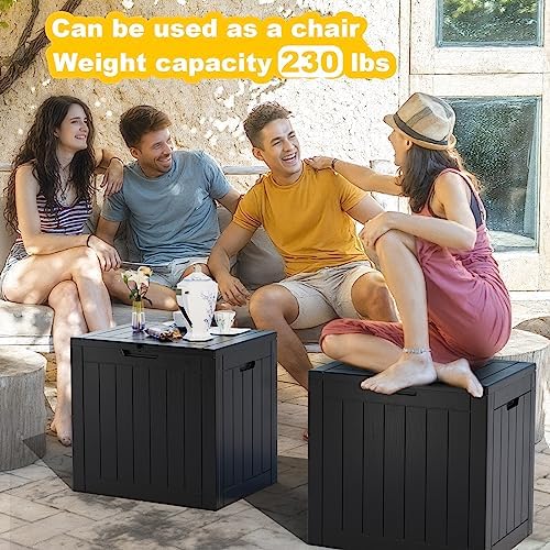 30 Gallon Waterproof Outdoor Storage Box,Resin Deck Box,Lockable Outside Storage Box Container for Patio Furniure,Garden (30 Gallon Black) - Image 5