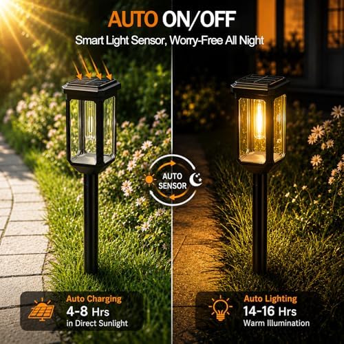 Tenmiro Solar Pathway Lights Outdoor 16 Pack, Bright Solar Garden Lights - Image 4