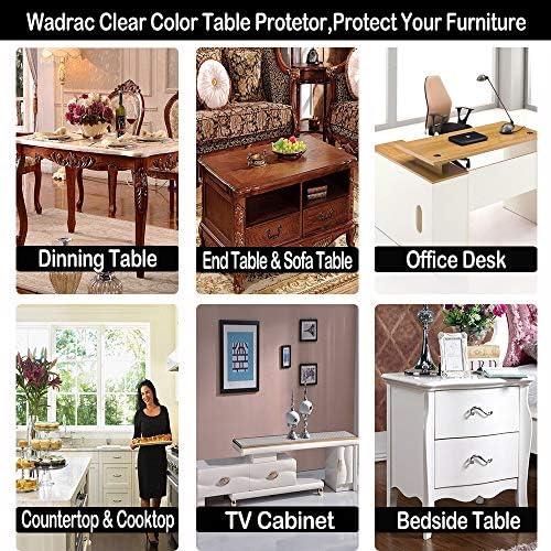 18x42 Office Desk Blotter Mat Clear Plastic Table Protector Cover Pad PVC Transparent Topper Surface Pro ection Mat Pad Anti Scratch Table Mat Glass Dinner End Table Protector Waterproof Easy Clean - Image 3