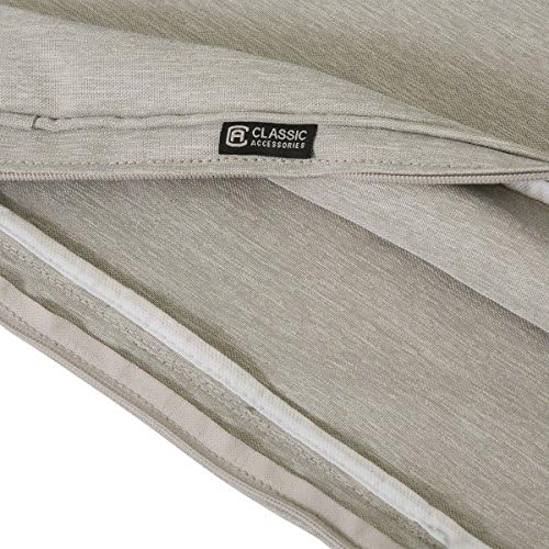 Classic Accessories Montlake Water-Resistant 25 x 22 x 4 Inch Outdoor Back Cushion Slip Cover, Patio Furniture Cushion Cover, Heather Grey, Patio Furniture Cushion Covers - Image 5