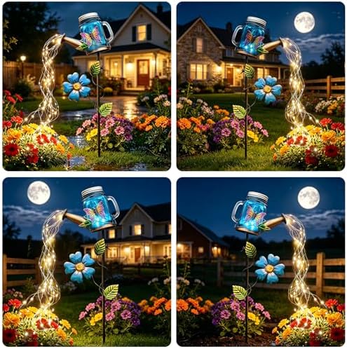 SRNPMIU Solar Watering Can Light, Butterfly Outdoor Decor Lights - Image 6
