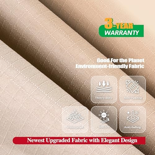 F&J Outdoors Patio Furniture Cover, Beige + Coffee, 90"W x 60"D x 27.5"H - Image 3