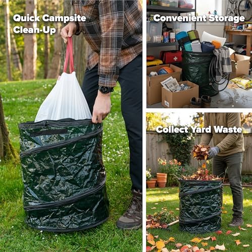 Coghlan's Pop-Up Lightweight Trash Can – Collapsible Waste Bin for Camping, RV, Outdoor Events, and Travel – Durable, Compact, and Easy to Store – 29.5 Gallon - Image 4