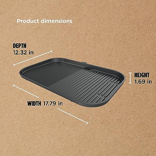 Ninja XL Woodfire Grill & Griddle Plate, for OG800/OG900, Ceramic, Black - Image 4