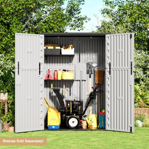 KINYING Outdoor Storage Shed,57Cu.ft Resin Vertical Outdoor Storage Cabinet - Image 4