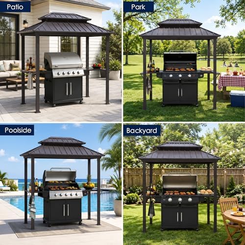 Kozyard 6' x 8' BBQ Hardtop Grill Gazebo, Outdoor Grill Shelter - Image 7