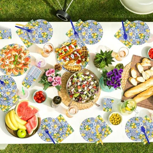 168Pcs Lemon Bridal Shower Citrus Fruit Party Decor Serves 24 - Image 5