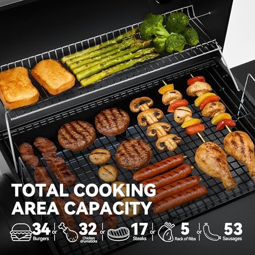 Royal Gourmet CC1830SC Charcoal Grill Offset Smoker with Cover - Image 4