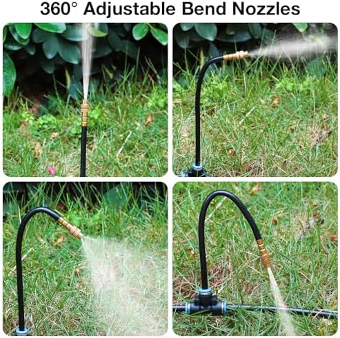 MIXC 50Ft 1/4" Drip Irrigation System,2026-Upgrade Garden Irrigation Kit with 12pcs Adjustable Copper Nozzles,Automatic Atomizing Watering System for Outdoor Plants,Raised Bed,Yard,Potted Plant,Lawn - Image 3