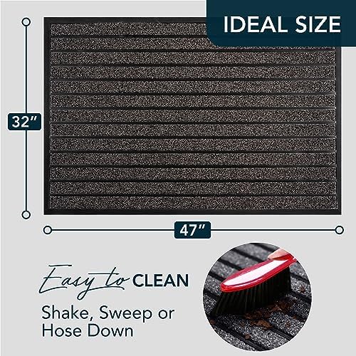 ubdyo Extra Durable Door Mat Outside Entrance (47" x 32", Bright Grey) - Image 2