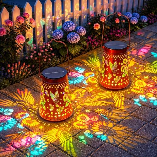 4 Pack Solar Lanterns Outdoor Waterproof Birthday Gifts for Women Mom by AHAORIGIN