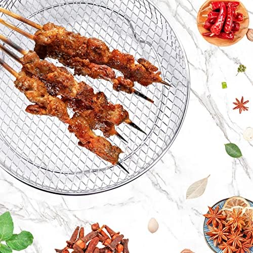 8 inch Air Fryer Racks, Air Fryer Universal Accessories, Baking Rack,Round Stackable Grill, Food-Grade Stainless Steel Kitchen Household, Fit all 4.2QT - 5.8QT air fryer,Oven - 3 Pack - Image 4