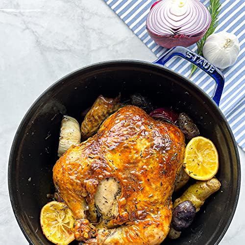 Staub Cast Iron 7-qt Round Cocotte - Dark Blue, Made in France - Image 6