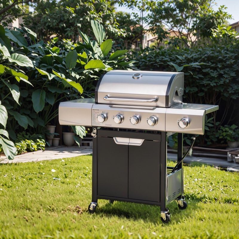 Endark 4-Burner Heavy-Duty Stainless Steel Gas Grill - Portable Outdoor Cooking for Patio, Backyard, Barbecue, Camping | Grill, Fry, Bake Pizza | Easy-Clean - Image 6