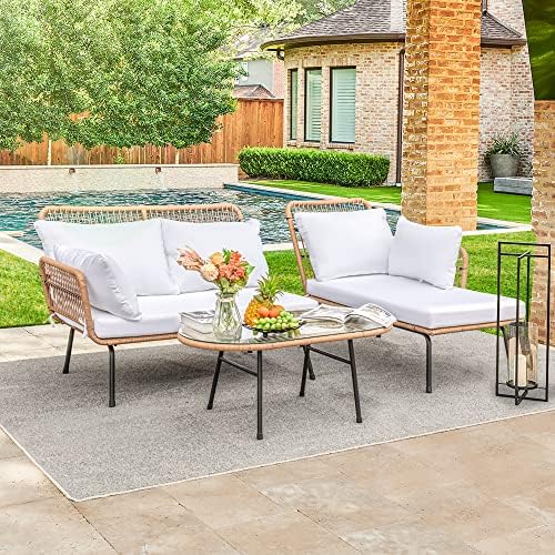 Devoko Outdoor Patio Furniture Set, Sectional Conversation Sofa Set - Image 2
