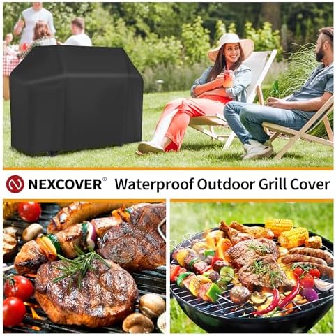 NEXCOVER 58 inch Grill Cover for Outdoor Grill, Waterproof BBQ Cover, Fade Resistant Gas Barbeque Cover, Fits Grill of Weber, Brinkmann, Nexgrill, Black Barbecue Cover. - Image 7