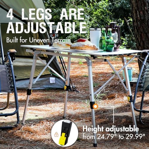 Portal Folding Camping Table, 132 LBS Outdoor Table with Adjustable Legs - Image 7