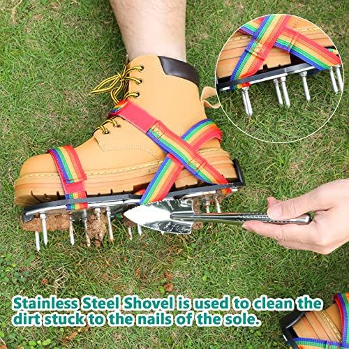 Lawn Aerator Shoes for Grass - Pre-Assembled Grass Aerator Shoes for Lawn - Soil Yard Aerator Tool for Aerating Patio Garden, Colorful, Medium Size - Image 6