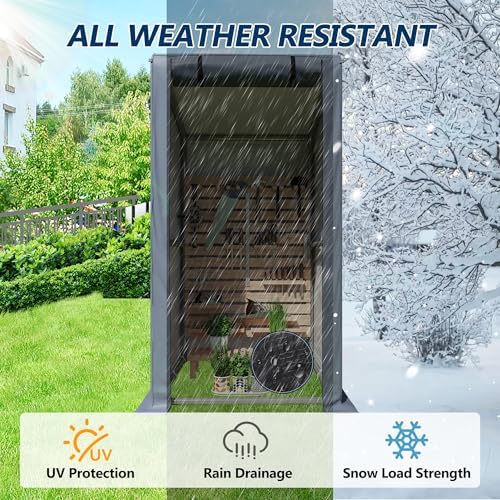 COVERONICS 3' x 3' Outdoor Portable Storage Shelter Shed, Grey - Image 7