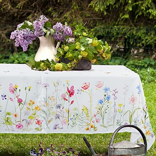 Outdoor Tablecloth with Umbrella Hole and Zipper, Patio Table Covers for Spring/Summer, Machine Washable Outdoor Party/Picnic Rectangle Table Cloth 60 x 120 in - Image 2