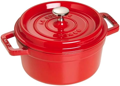 STAUB Cast Iron Roaster/Cocotte, Round, 20 cm, 2.24 L, Cherry Red by Unknown