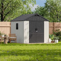 Patiowell 8x8 FT Resin Outdoor Storage Shed with Floor, Beige by Patiowell