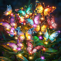 Solar Lights Outdoor Garden Decor: 8 Pack Colorful LEDs Butterfly Lights by NFEVER