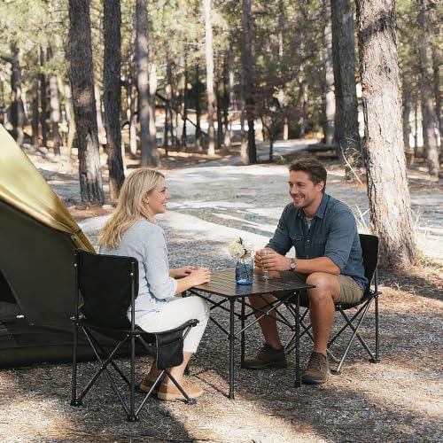 Camping Table with 2 Chairs, Portable Folding Picnic Table Set - Image 2