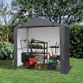 5x3 Ft Outdoor Storage Shelter Shed, Waterproof Heavy Duty Storage Shed with Roll-up Zipper Door and Sloping Roof, Portable Storage Tent for Tool Shed, Bike,Backyard Garden Patio, Gray by 10x10FTHardtopWoodGazebo