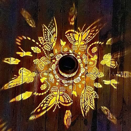 Butterfly Solar Lanterns Outdoor Waterproof Hanging Solar Lights Butterfly Gifts for Women Men Metal Decorative LED Butterflies Lanterns for Yard, Patio, Lawn, Tabletop, Landscape Pathway Garden Decor - Image 2