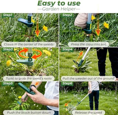 Walensee Weed Puller, Stand Up Weeder Hand Tool, Long Handle Garden Weeding Tool with 3 Claws, Hand Weed Hound Weed Puller for Dandelion, Standup Weed Root Pulling Tool and Picker, Grabber (1 Pack) - Image 6