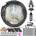 CozyCabin Outdoor Misting Cooling System with Pump - 40ft (12m) Misting Line with Filter + 6 Brass Mist Nozzles (3/4") for Patio Garden Greenhouse Watering Distribution System (12m (40ft)) by CozyCabin
