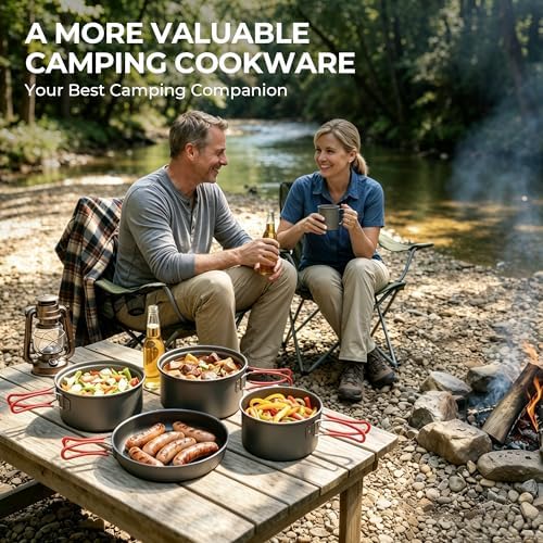 ALOCS Camping Cookware Set Camping Gear Compact Camping Pots and Pans Set - Image 4
