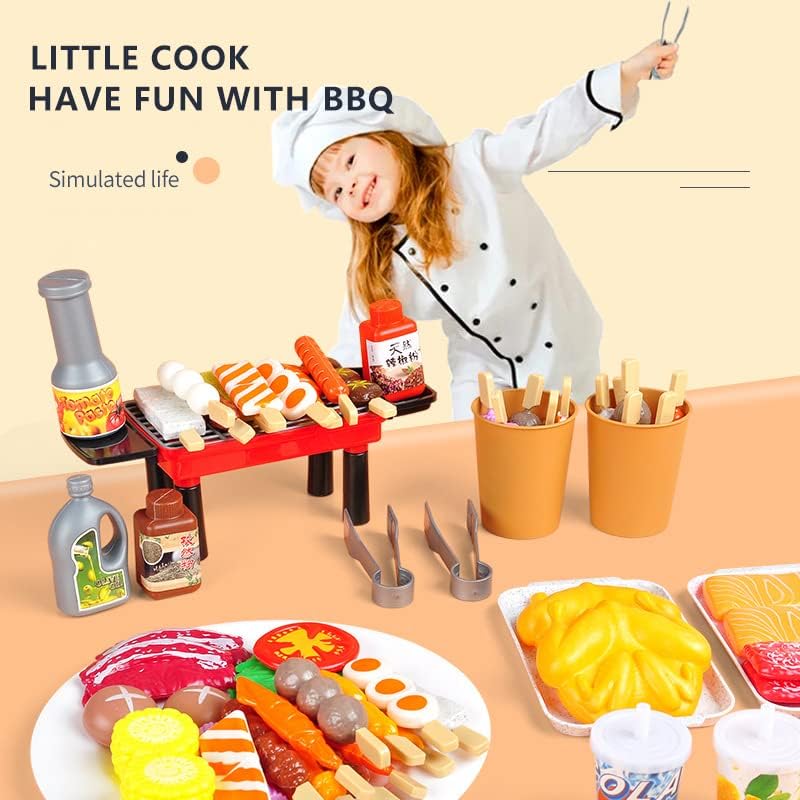 80-Piece Interactive BBQ Grill Playset Toy - Realistic Pretend Cooking Set with Grill Tools & Food Accessories for Kids Ages 3-8, BPA-Free Learning Toys for Boys Girls Toddlers - Image 6