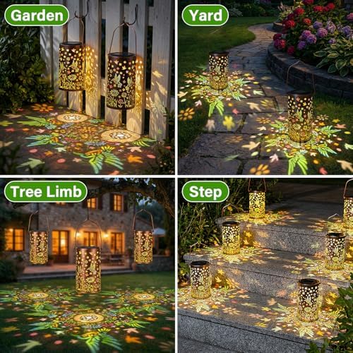 Hummingbird Mmulticolor Solar Lanterns for Outdoor Indoor, Colorful Garden Decor Gifts for Women Mom Grandma Hanging Solar Lights Metal Solar Decoration Outside for Yard, Patio, Backyard, Porch - Image 3