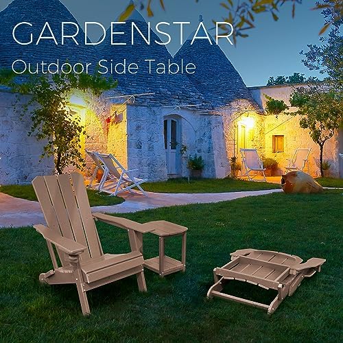 Adirondack Square Outdoor Side Table,2-Tier Storage Patio Side Table, HDPE End Tables for Backyard Pool Porch Garden Lawn - Image 2