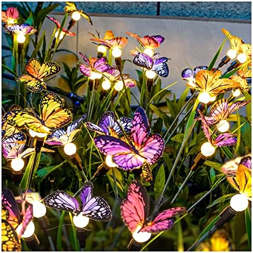 TONULAX Solar Garden Lights - 6 Pack Swaying Butterfly Light, Swaying in The Wind, Solar Outdoor Lights, Yard Patio Pathway Decoration, High Flexibility Iron Wire & Realistic Butterflies by TONULAX