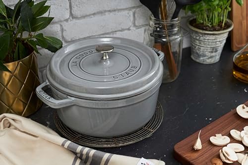 Staub La Cocotte Round 40509-304 Pico Cocotte Round Gray 7.9 inches (20 cm) Two-Handed Cast Enameled Pot, Waterless Cooking, Induction Compatible, For Up to 30 Days of Trial - Image 5