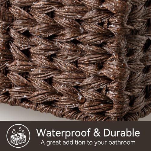 GRANNY SAYS Wicker Baskets with Handles,Small Woven Basket for Storage, Waterproof Storage Basket Organizer,Decorative Storage Boxes for Organing Pantry,Brown Basket,2-Pack,11 1/4''L x 7 1/2''W x 3 1/2''H - Image 5