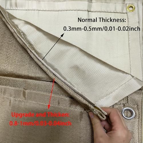 Fire Pit Mat 24" x 32" Thickened Tent Stove Mat Fireproof Wood Stove Under Grill Pad for Deck BBQ Lawn Protection - Image 3