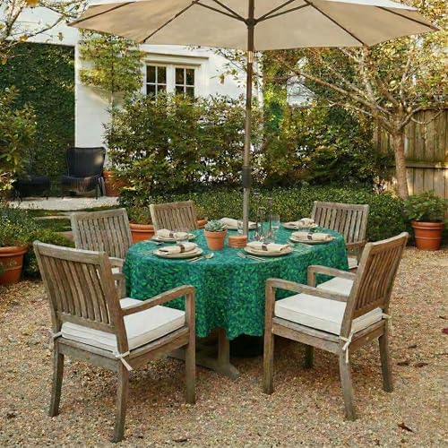 EHouseHome Outdoor Indoor Tablecloth with Umbrella Hole for Oval Table,Waterproof Patio Table Cloths, Spring/Summer Table Covers with Zipper for Backyard Circular Table/BBQs/Picnic,60 x 84 inches - Image 2