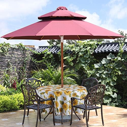 EHouseHome Outdoor and Indoor 60inch Round Tablecloth with Umbrella Hole and Zipper, Waterproof Zippered Patio Cloths, Spring/Summer Table Covers for Backyard Circular Table/BBQs/Picnic - Image 3