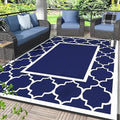 GENIMO Outdoor Rug, Waterproof Plastic Rugs for Patio, 6'x9' Blue White by GENIMO